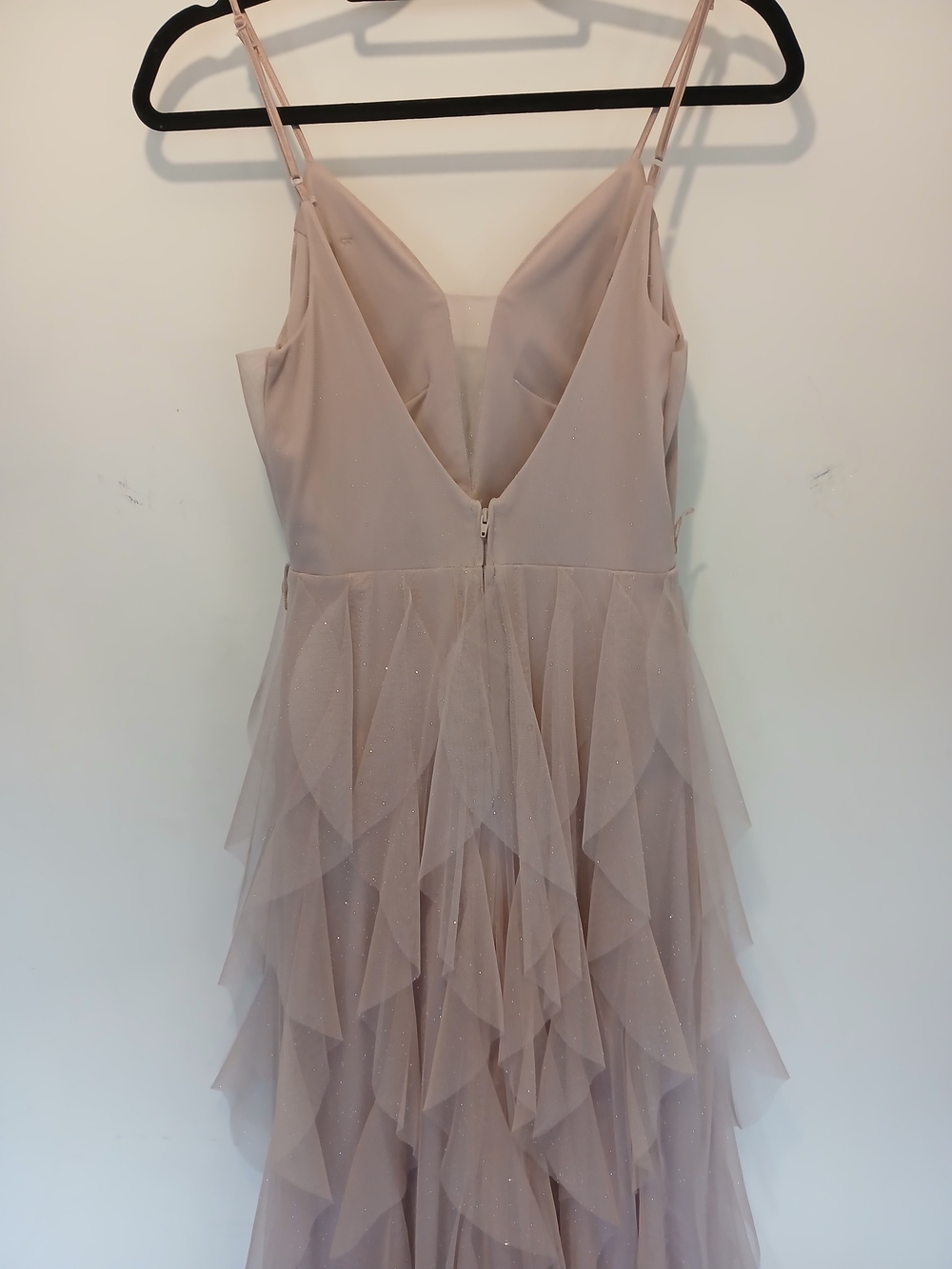 Romantic Light Pink Ruffled  Dress with Spaghetti Straps - Picture 8 of 11